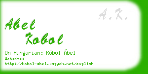 abel kobol business card